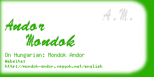 andor mondok business card